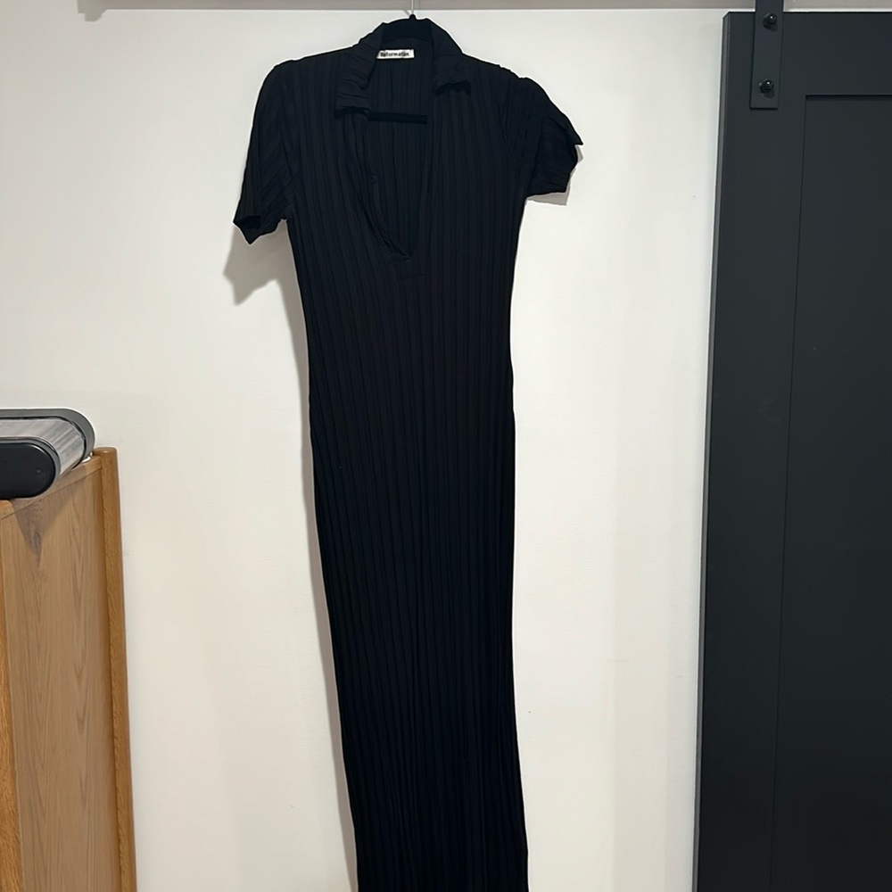 Reformation Black Lumi Dress